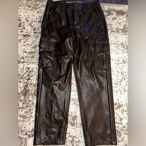 American Eagle brown faux leather cargo pants